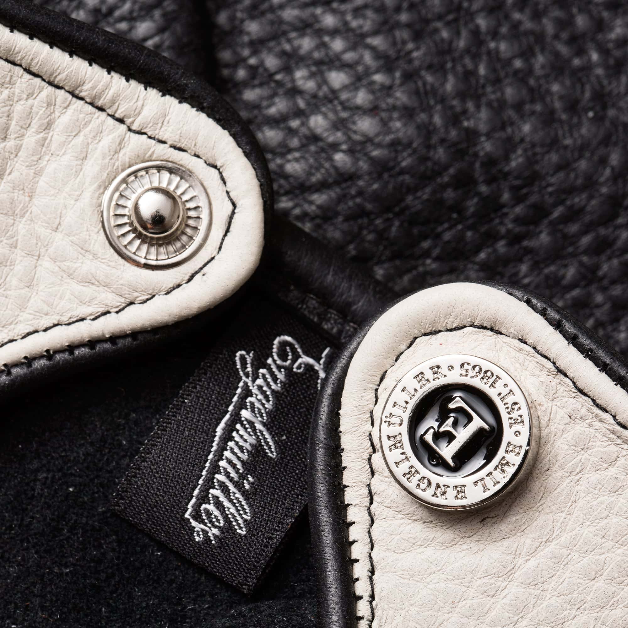 Engelmuller black white deerskin leather driving gloves Nino Vaccarella