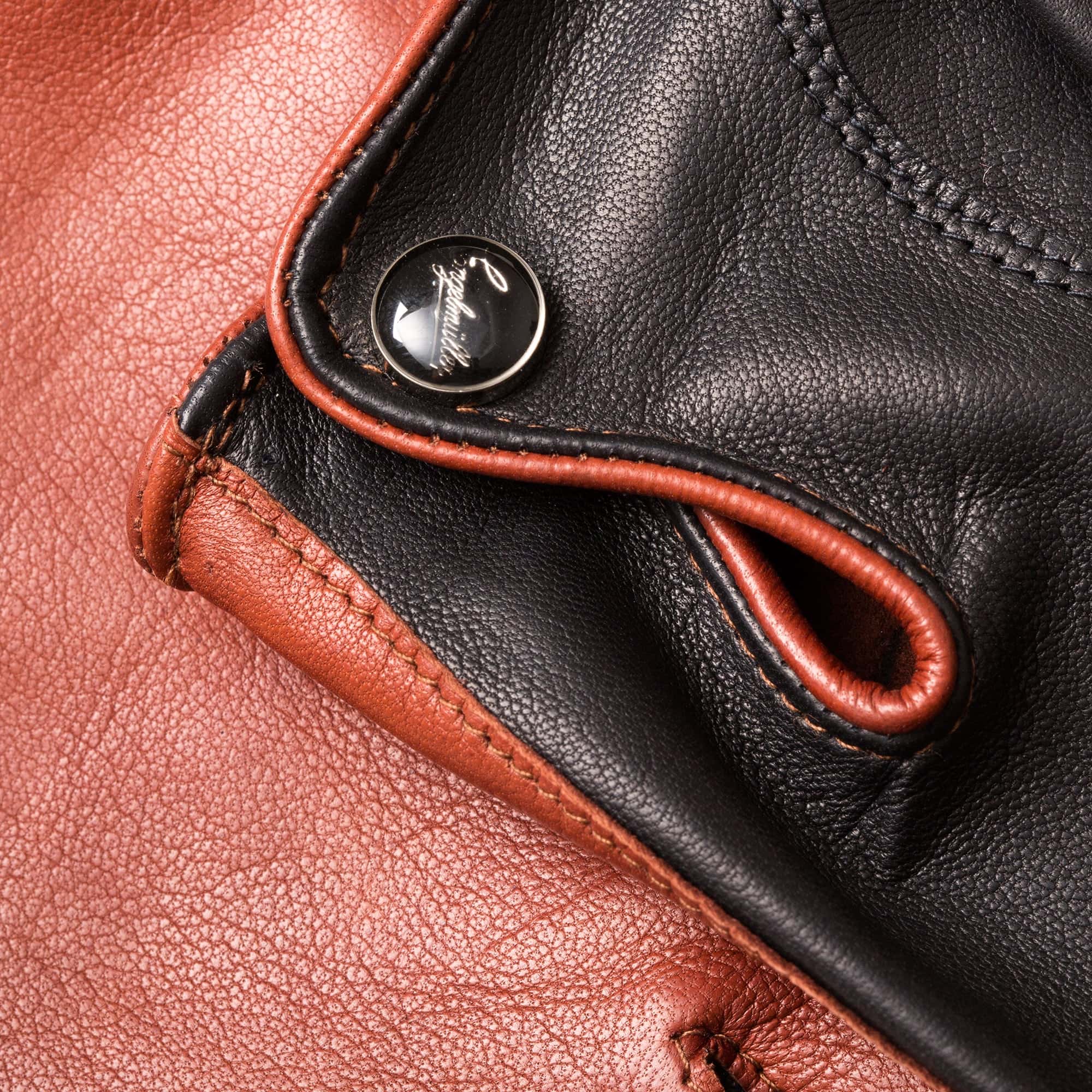 Engelmuller black brown leather driving gloves