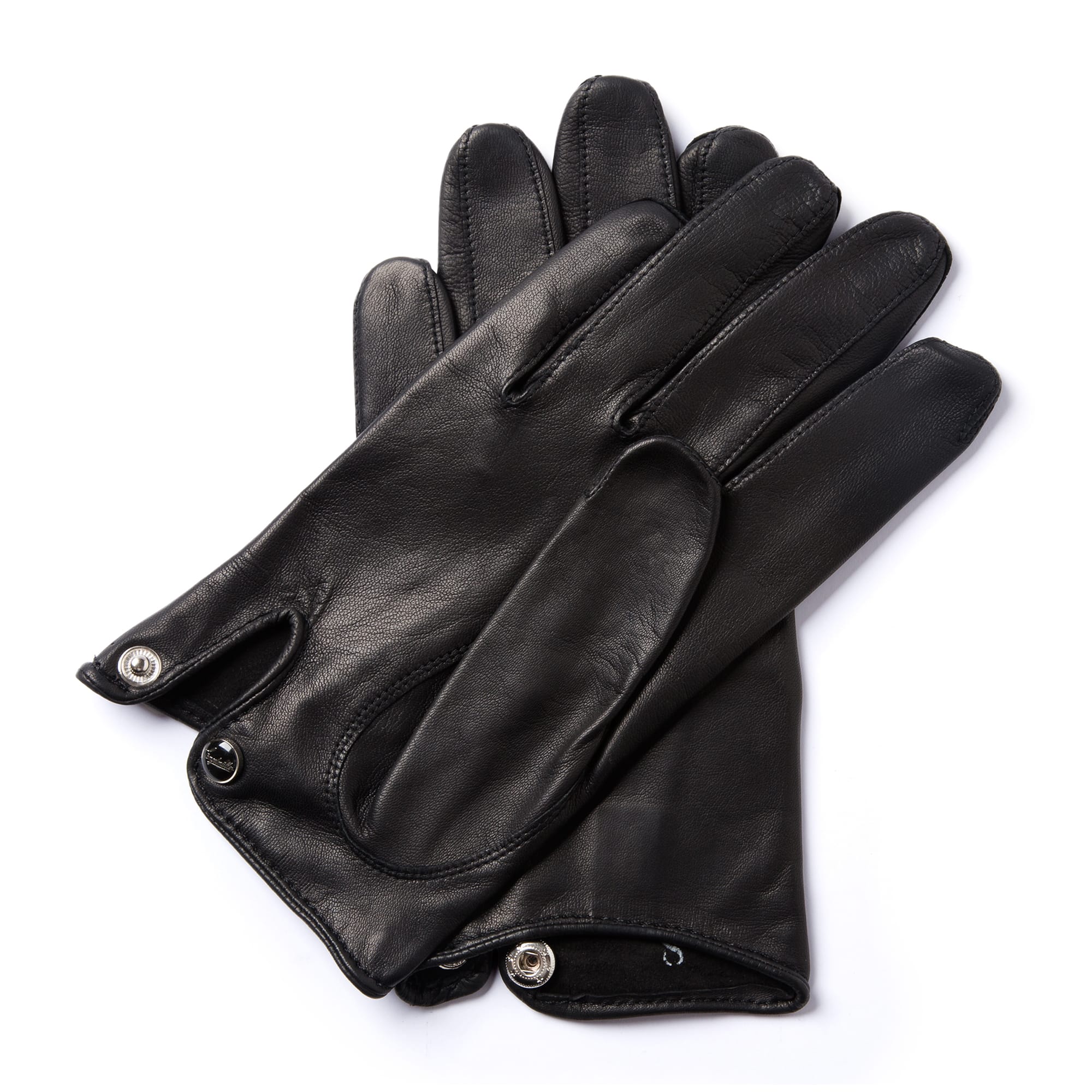 Engelmuller black leather driving gloves