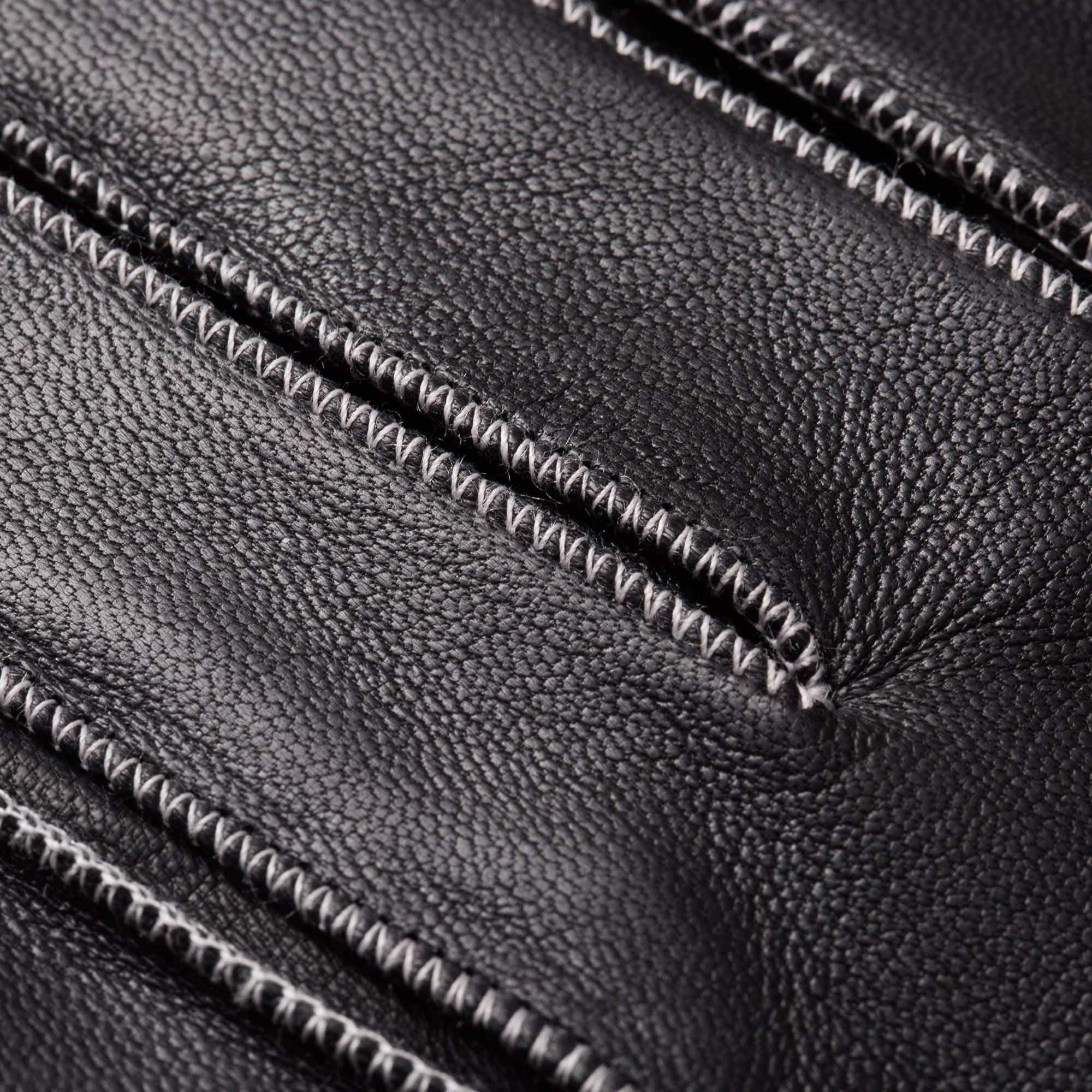 Engelmuller black leather driving gloves silk