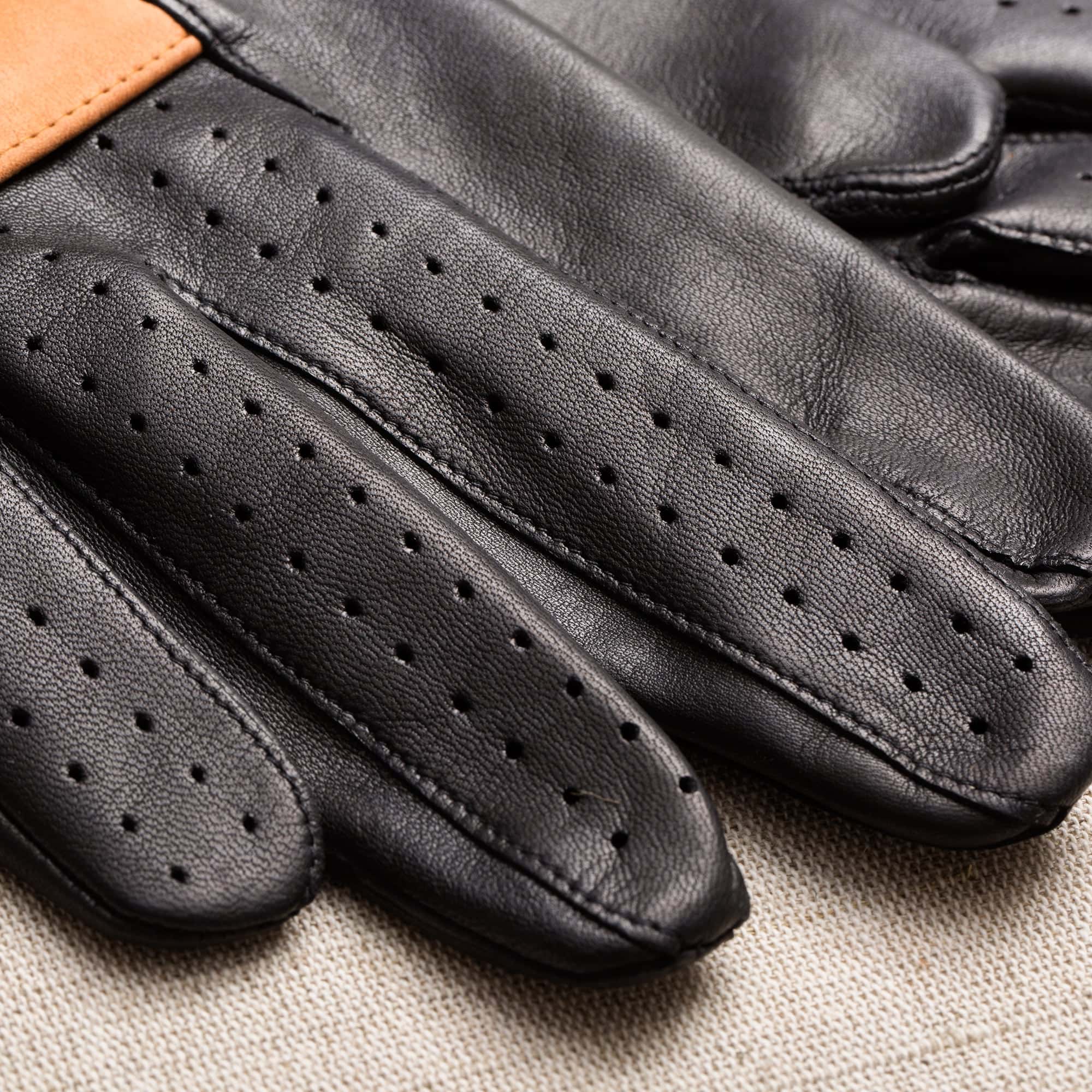 Engelmuller black leather driving gloves James Garner