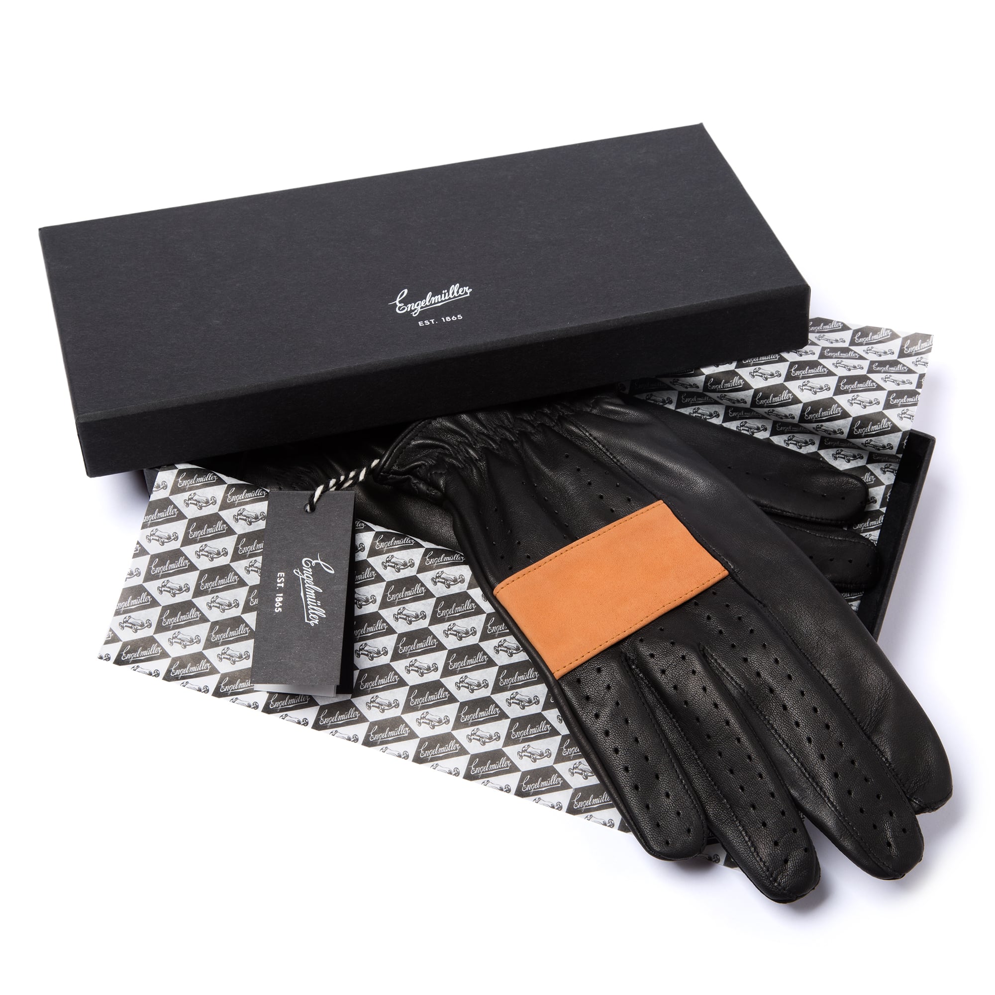 Engelmuller black leather driving gloves James Garner