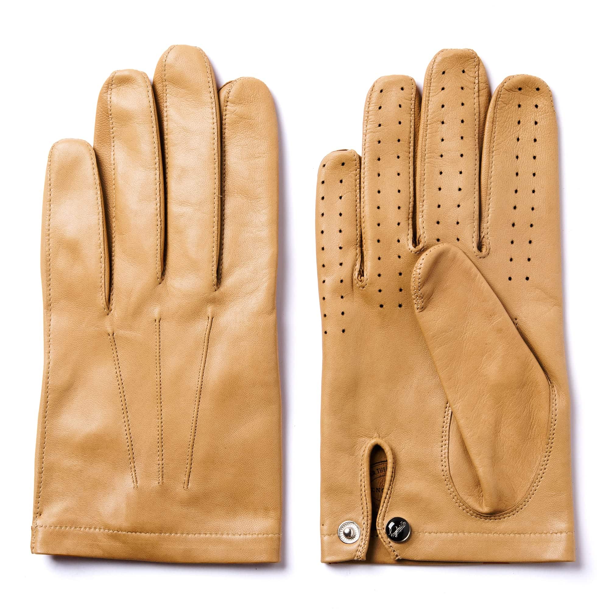 Engelmuller brown leather driving gloves Tazio Nuvolari